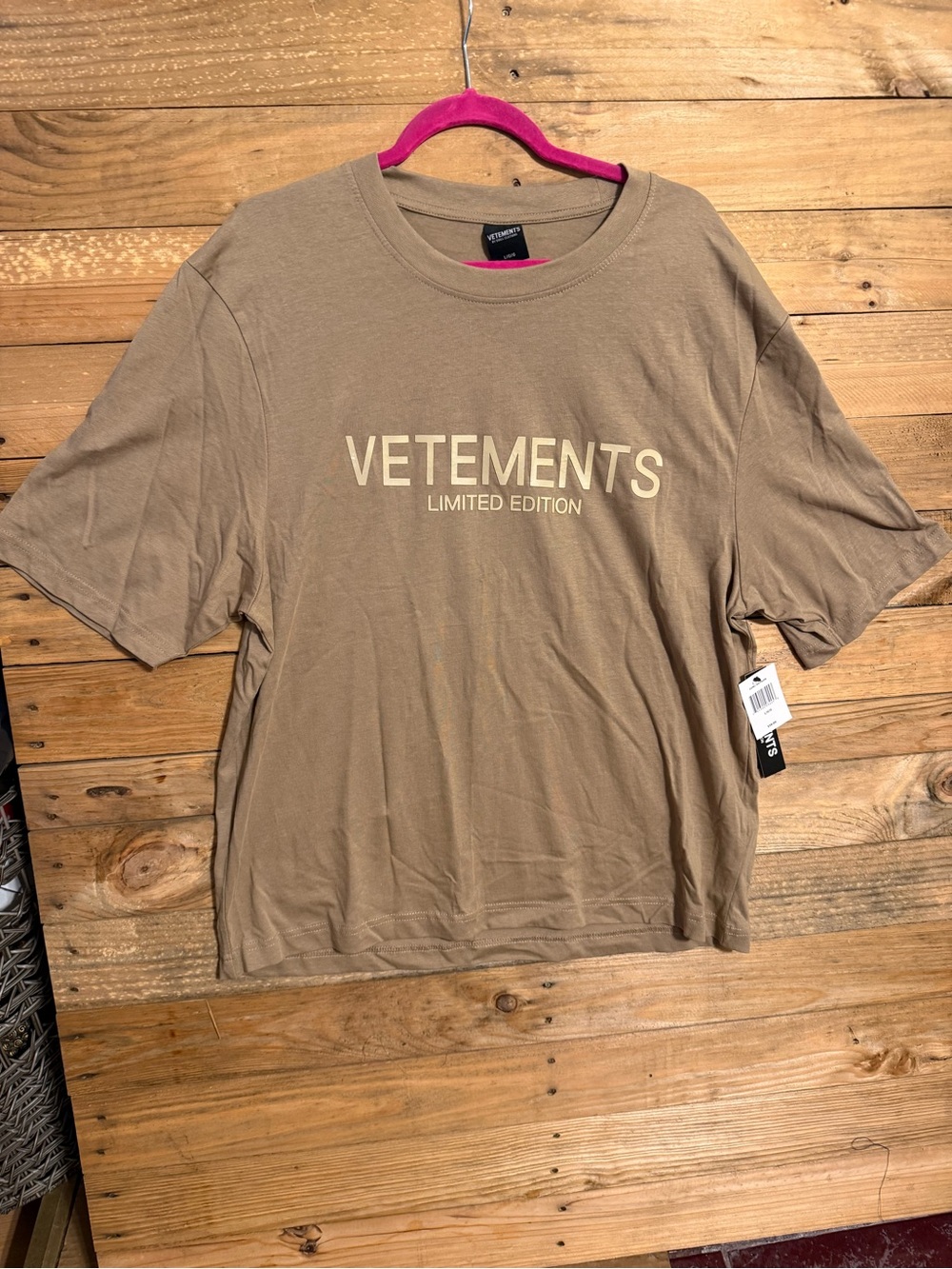 Vetements Tan 'Limited Edition' Short Sleeve Tee